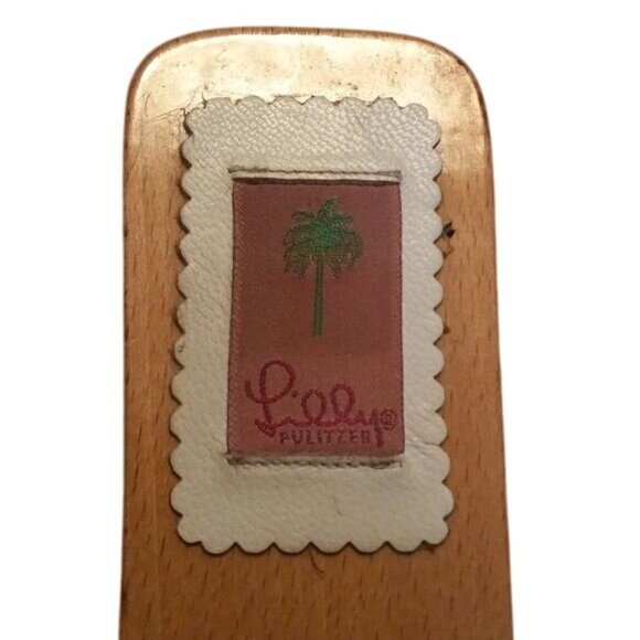 Lilly Pulitzer Size 10 Womens White Leather Wood Slide Sandals Made In Italy - Picture 6 of 10